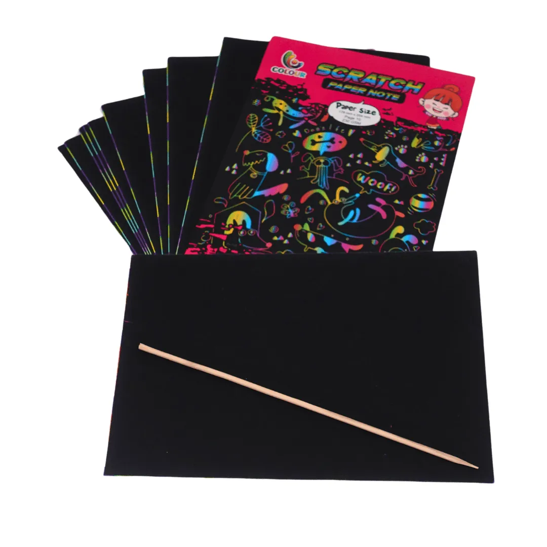 1 Scratch Notebook of 10 Pages- 210mm*297mm (Random design will be send)