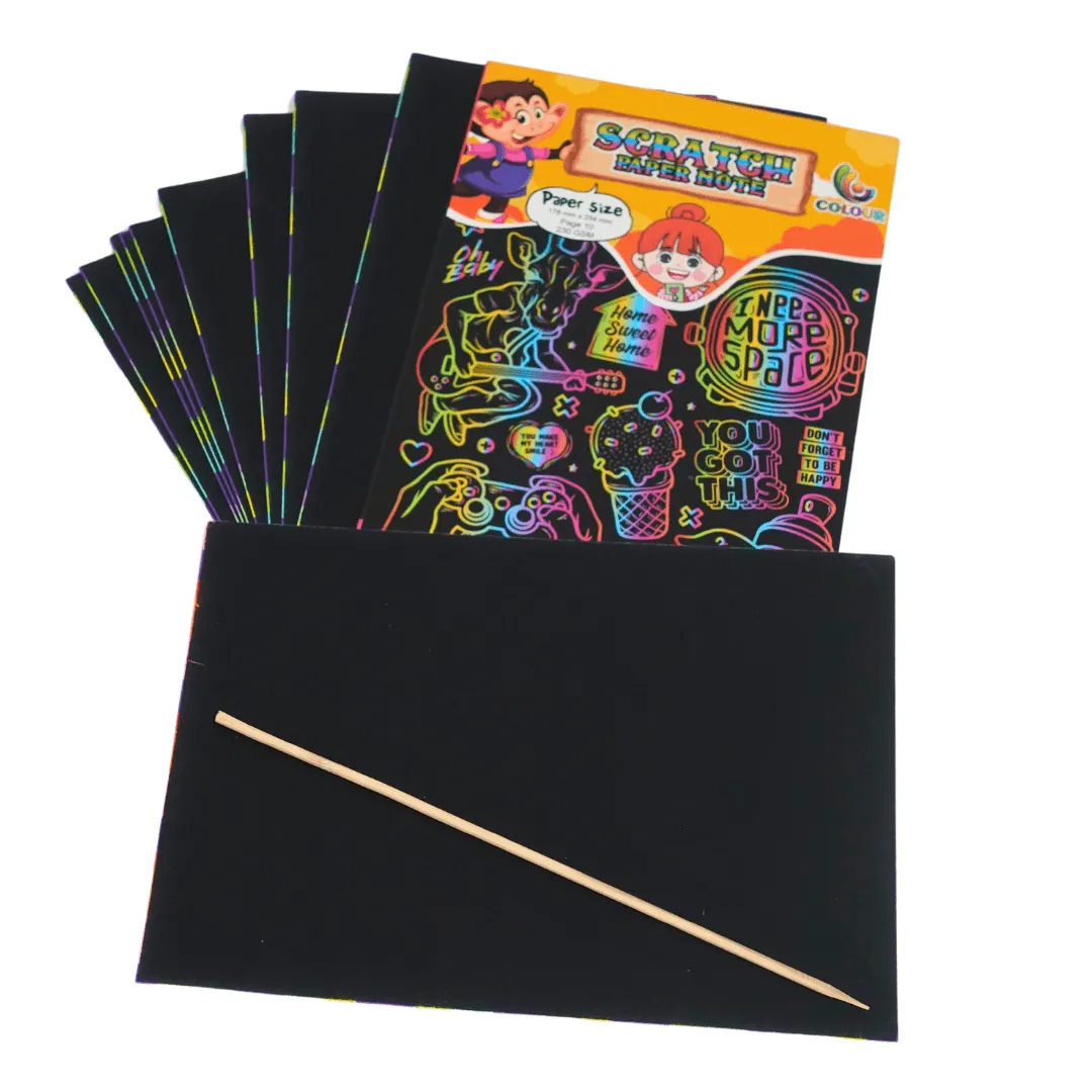 1 Scratch Notebook of 10 Pages- 210mm*297mm (Random design will be send)