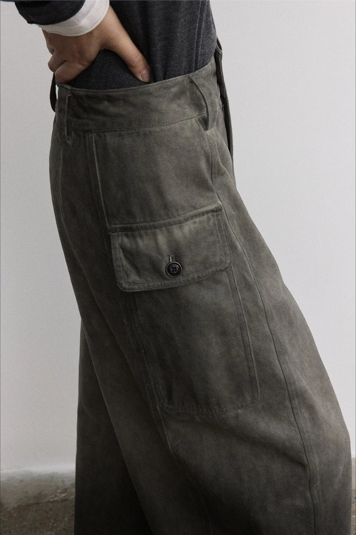 100% cotton sateen cargo pants | 3 color