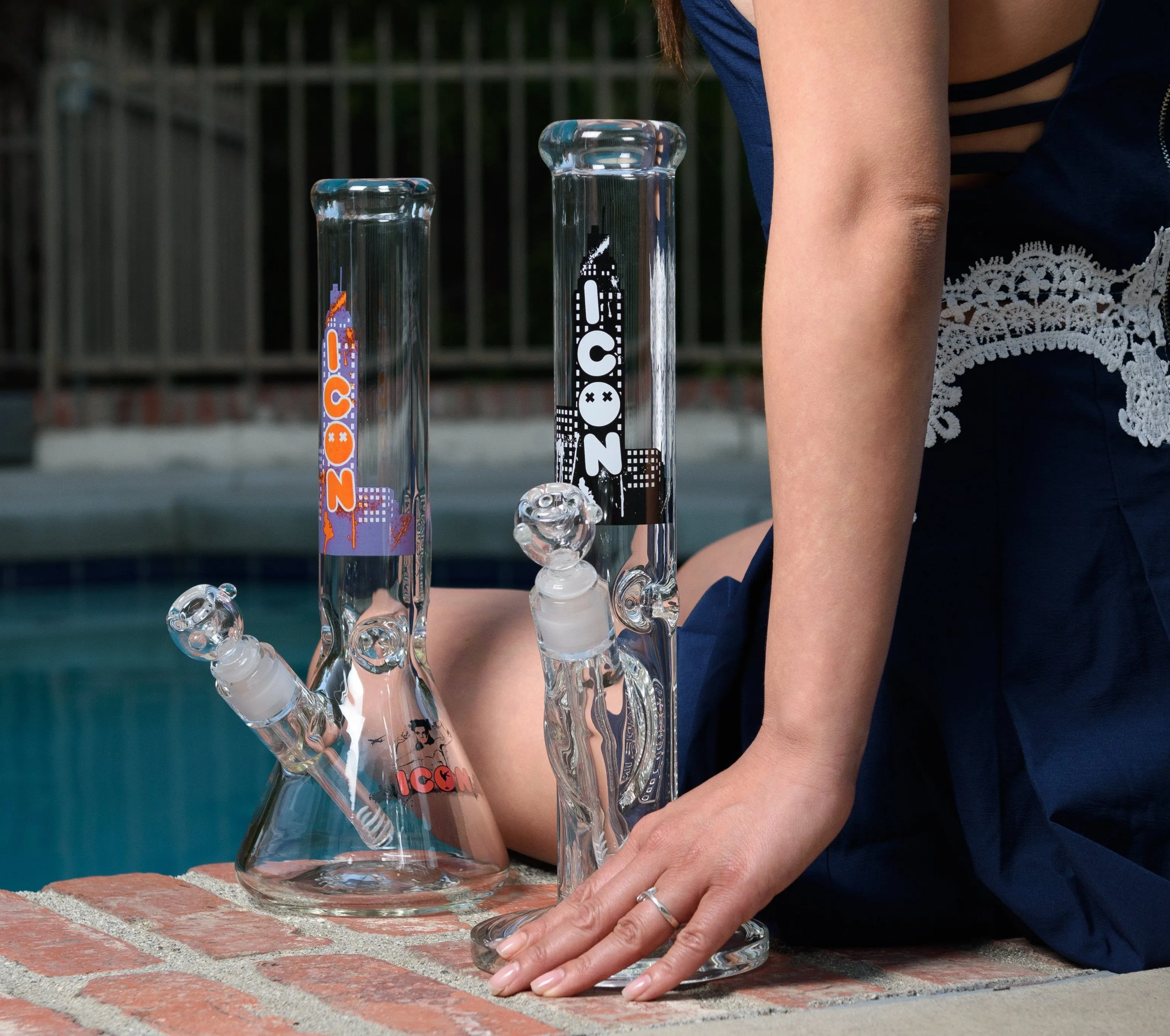 14 Heavy 9mm Straight Tube Bong, by ICON Glass