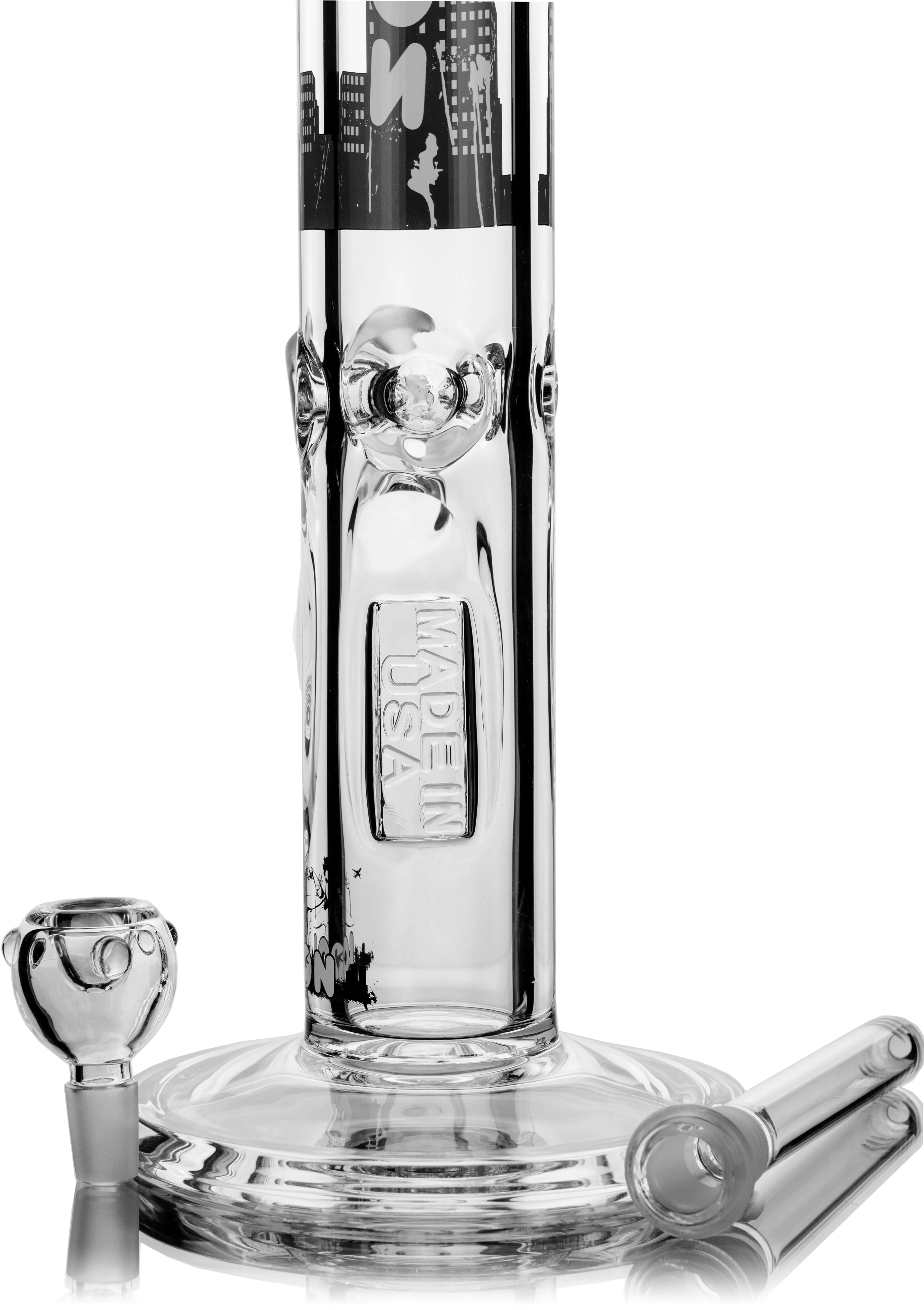 14 Heavy 9mm Straight Tube Bong, by ICON Glass