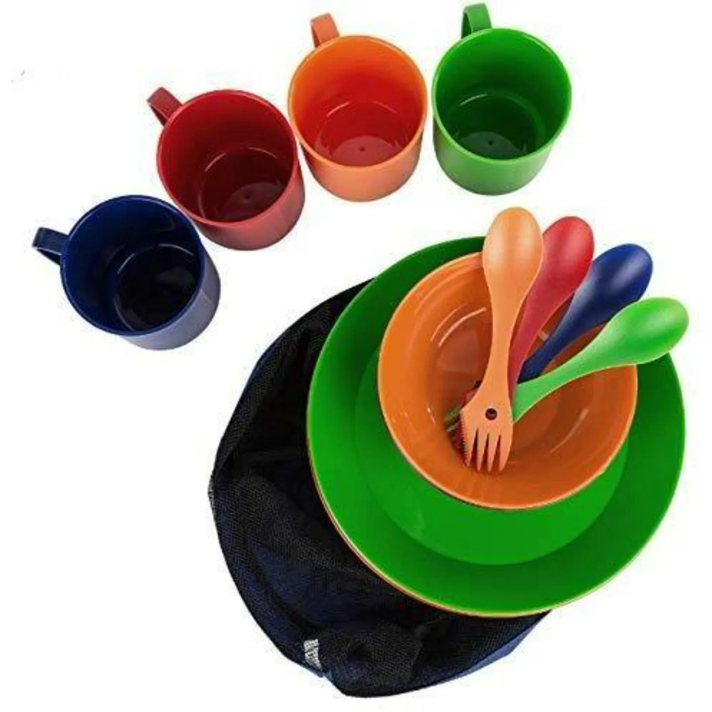 16-Piece Plastic Outdoor Dinnerware Camping Dish Set