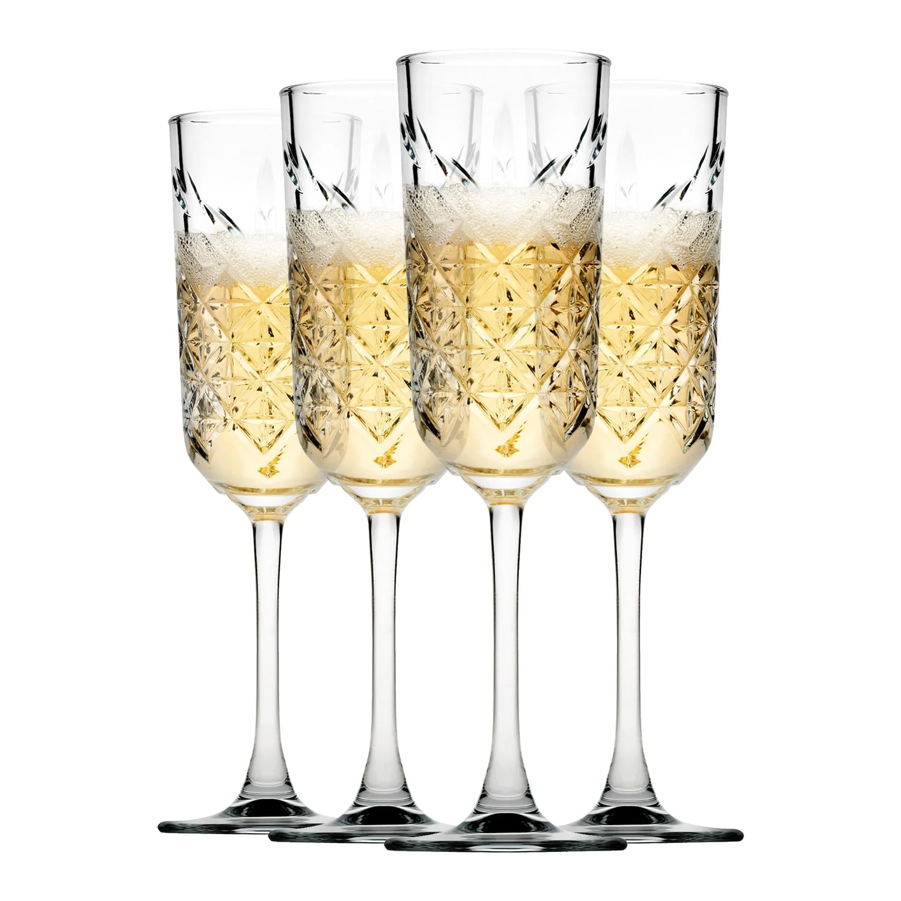 170ml Timeless Glass Champagne Flutes - Pack of Four - By Pasabahce