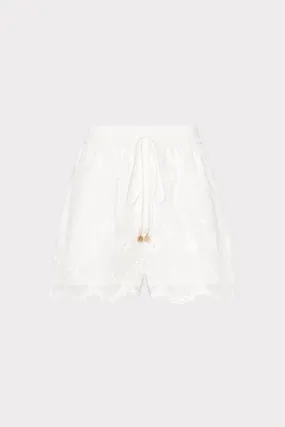 3D Floral Cotton Eyelet Shorts