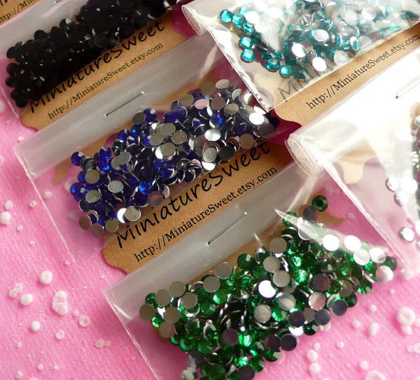 3mm Round Rhinestone Mix | Assorted 14 Faceted Cut Resin Rhinestones (Around 9000pcs / 9 colors)