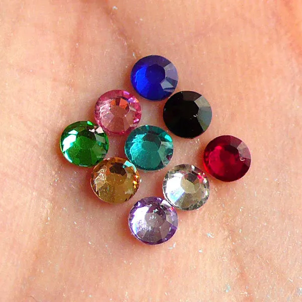 3mm Round Rhinestone Mix | Assorted 14 Faceted Cut Resin Rhinestones (Around 9000pcs / 9 colors)