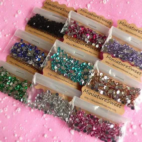 3mm Round Rhinestone Mix | Assorted 14 Faceted Cut Resin Rhinestones (Around 9000pcs / 9 colors)