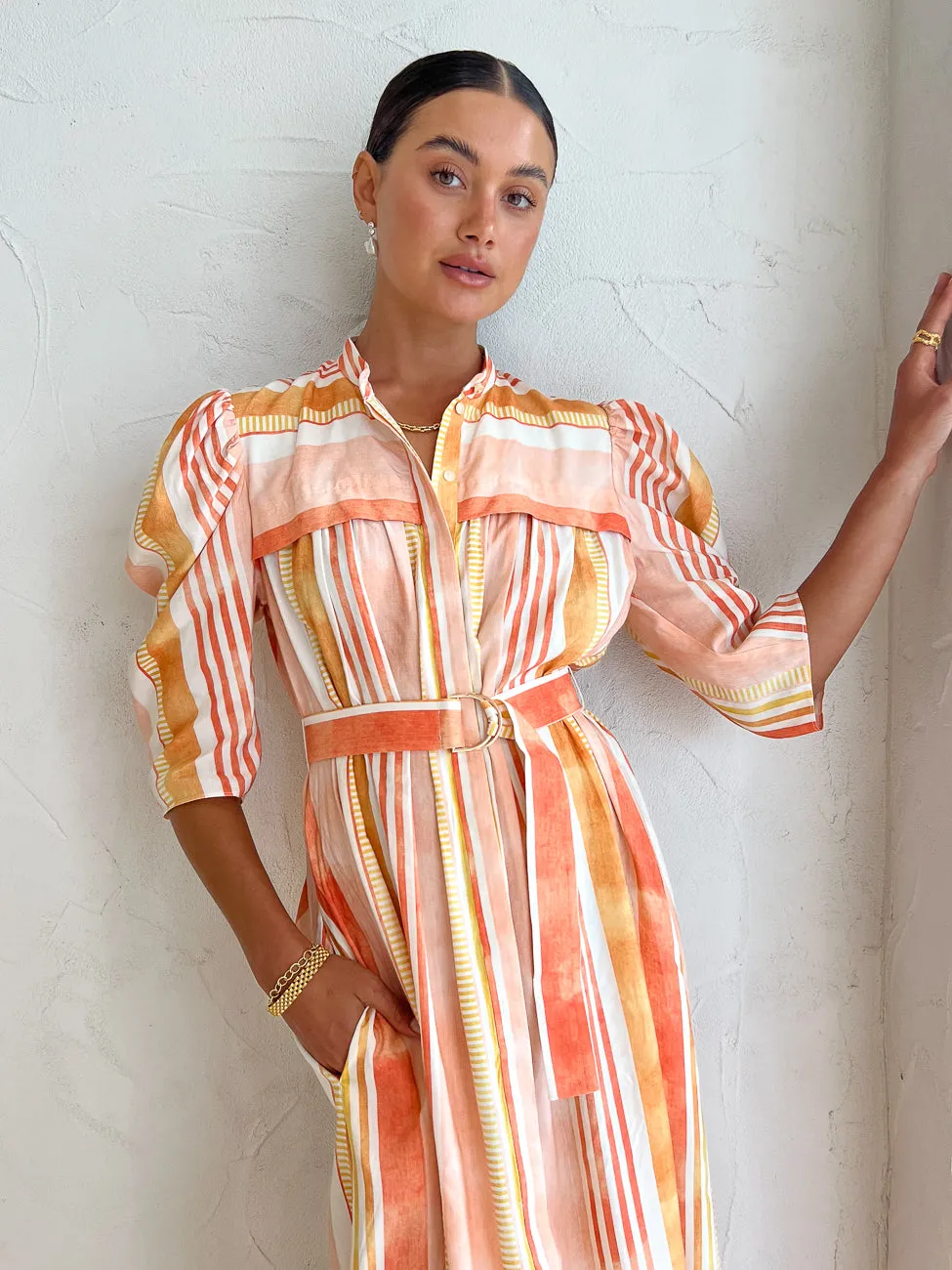 Acler Tunstall Dress in Geo Stripe