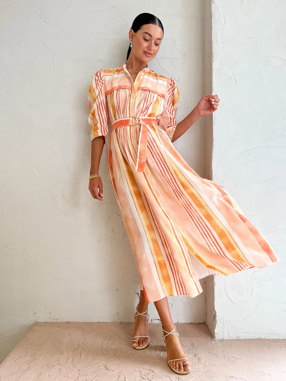 Acler Tunstall Dress in Geo Stripe