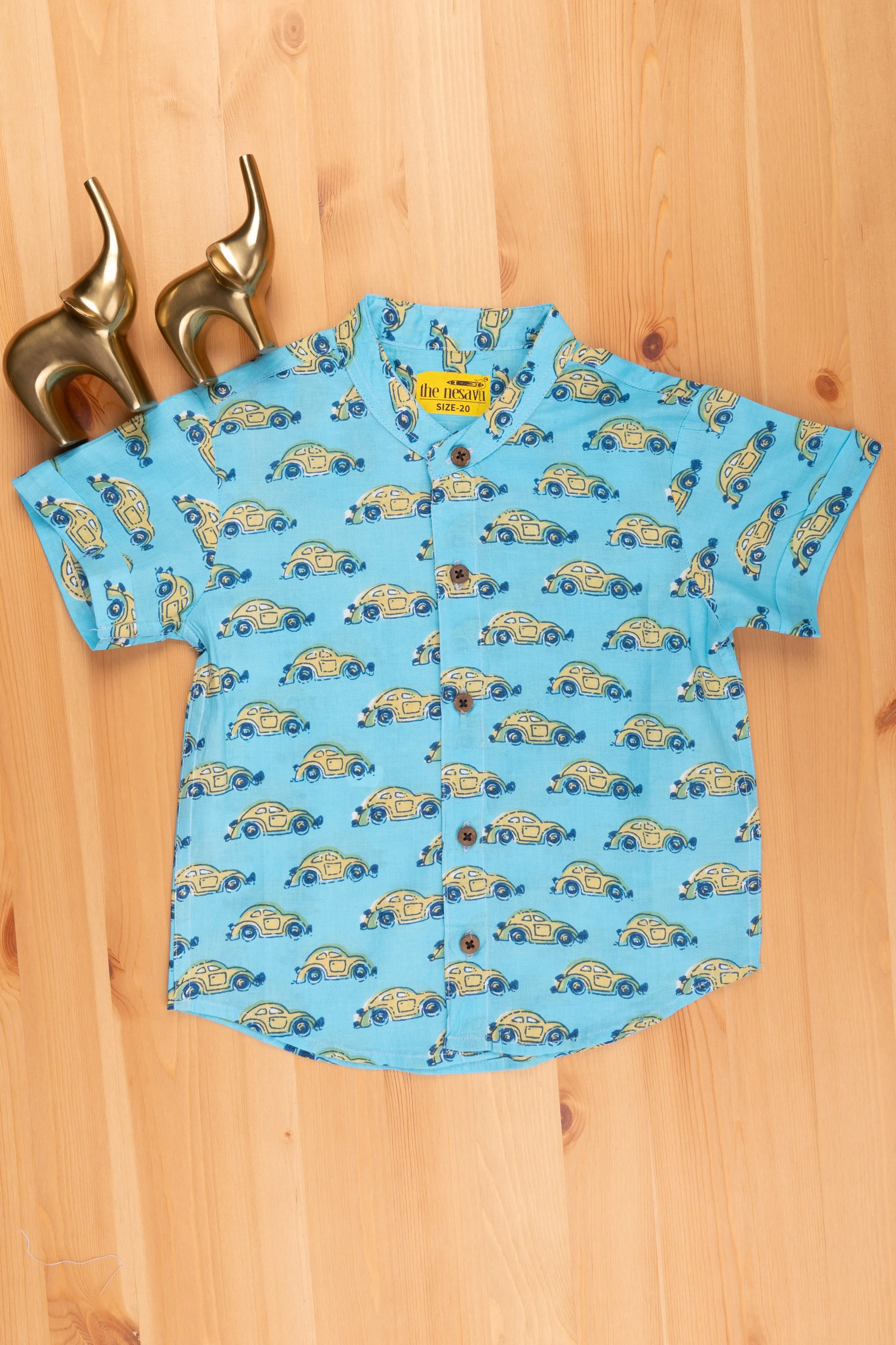 AFE. Boys Vintage Car Print Cotton Casual Shirt | Nesavu | Cool & Comfortable Everyday Style