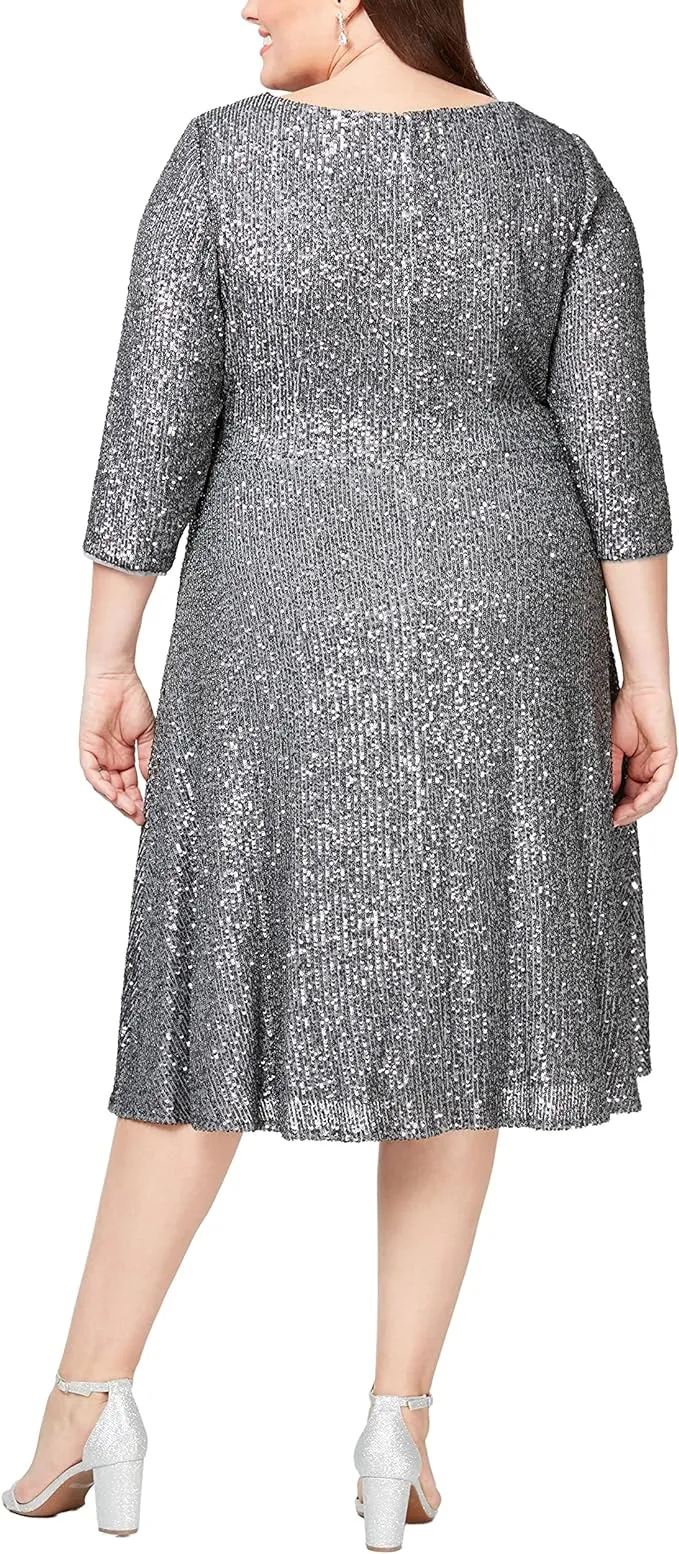 Alex Evenings 8496744 Short Plus Size Formal Dress