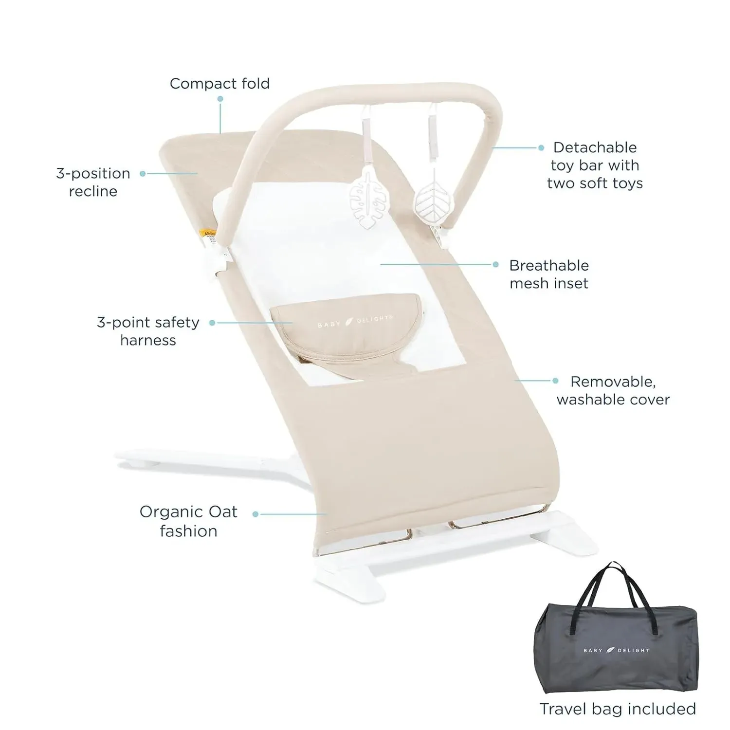 Alpine Highland Organic Portable Bouncer -  Organic Oat