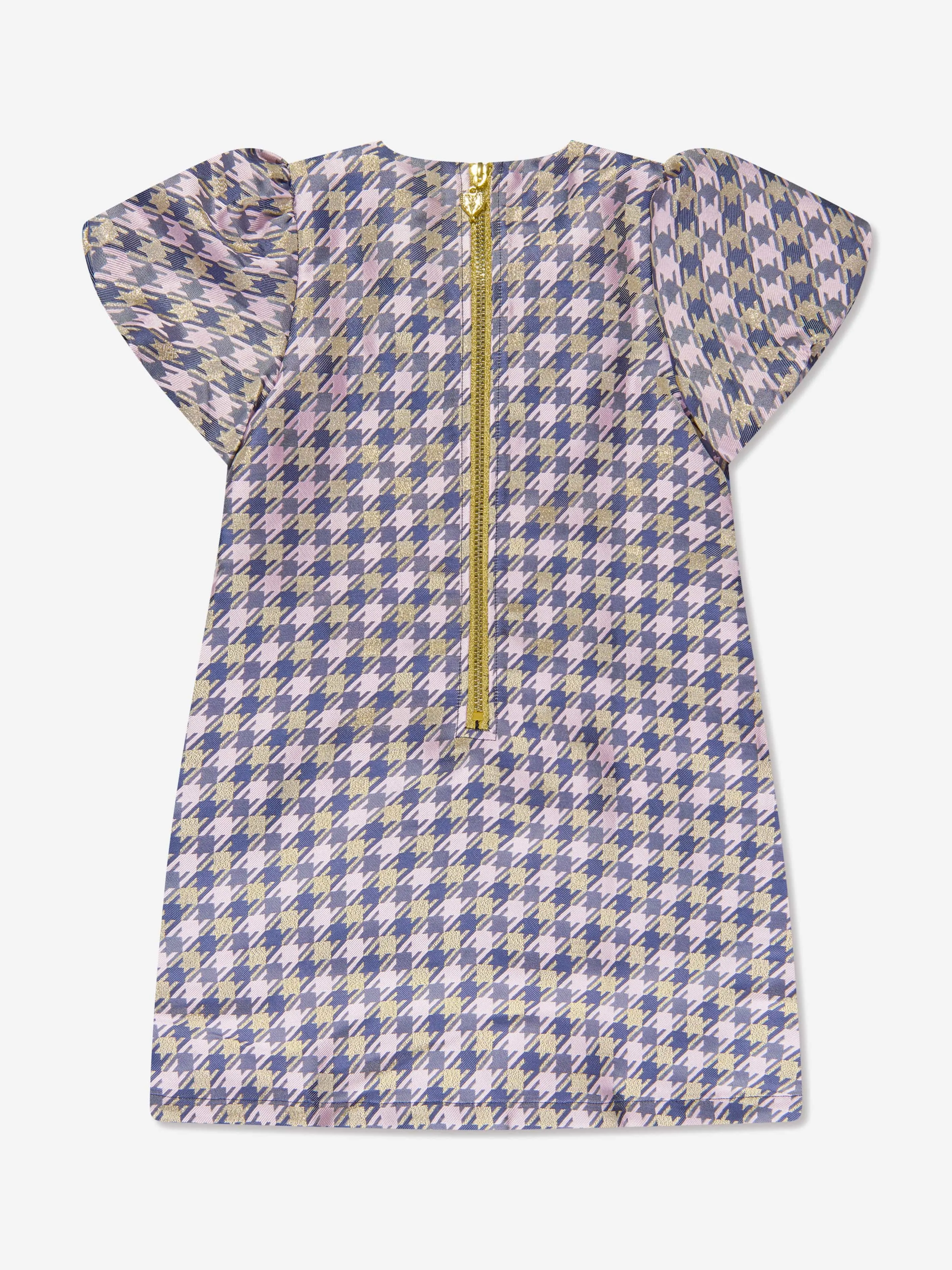 Angels Face Girls Liliana Houndstooth Dress in Purple