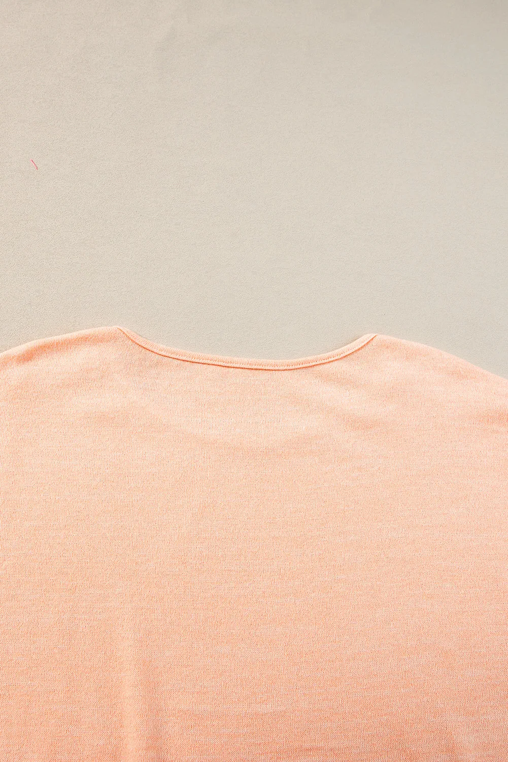 Apricot Pink Button Detail Batwing Sleeve Casual Tee