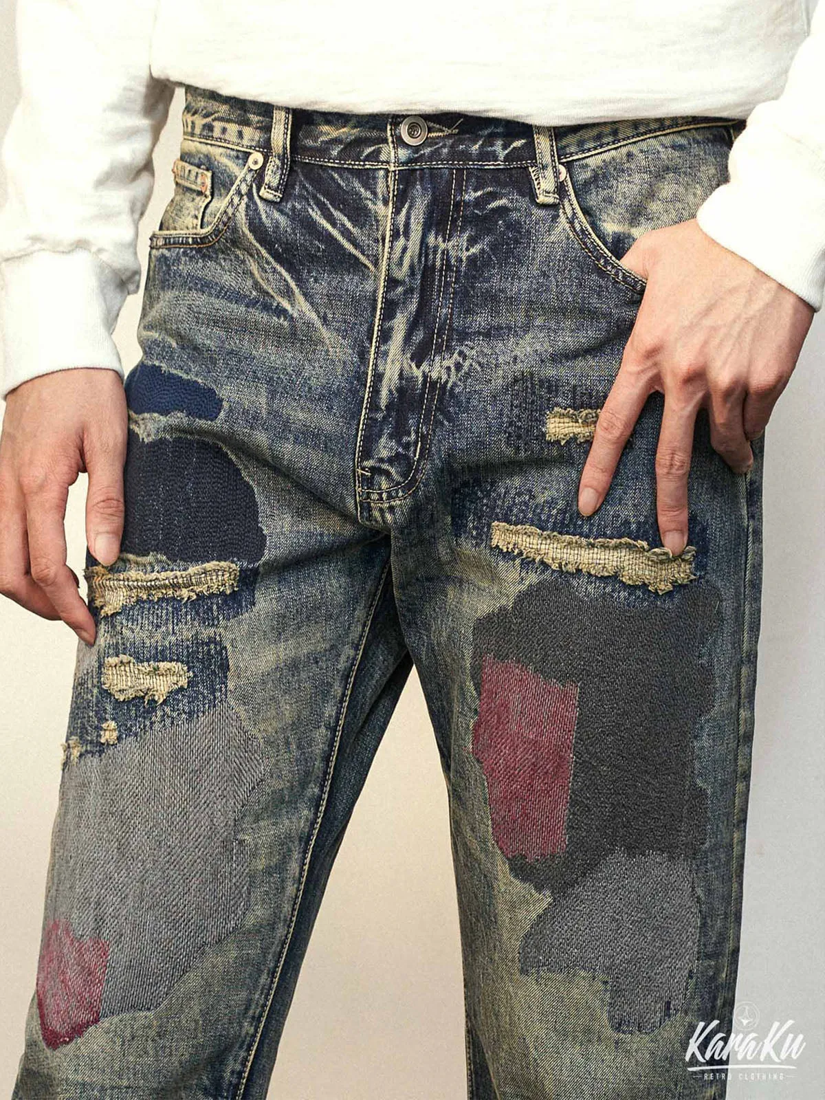 Artisan Handmade Patchwork Denim Pants