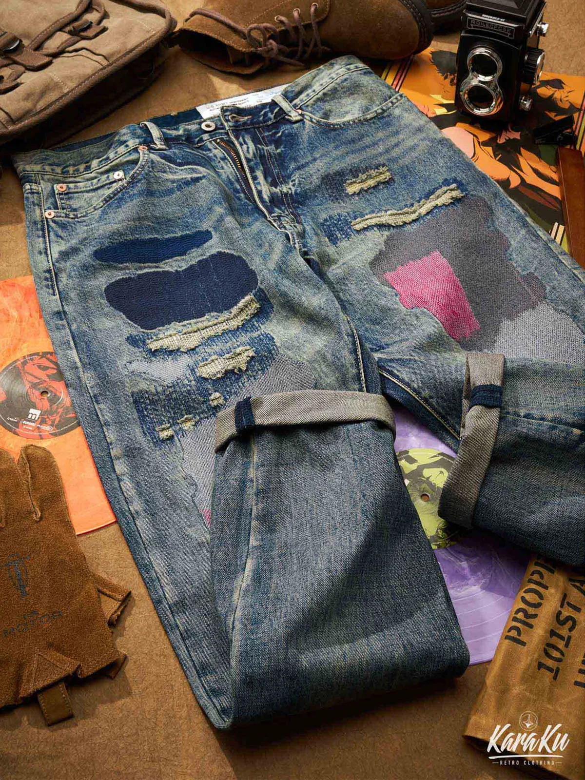 Artisan Handmade Patchwork Denim Pants