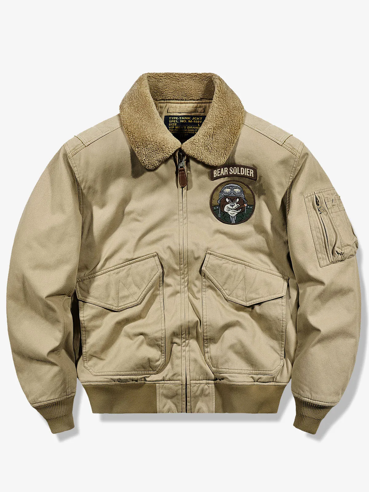 B-15 Vintage Embroidered Badge Bomber Jacket