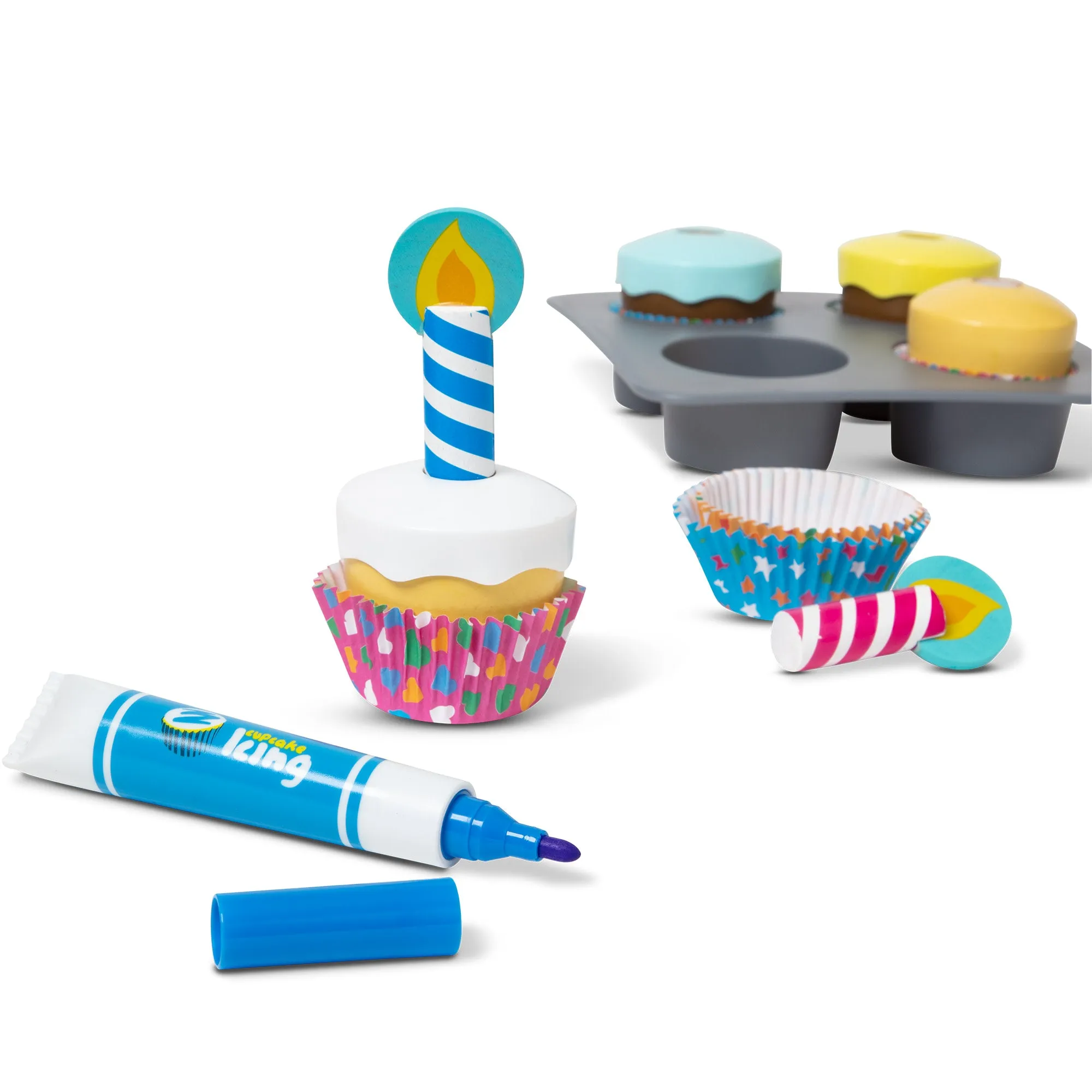 Bake & Decorate Wooden Cupcake Play Set