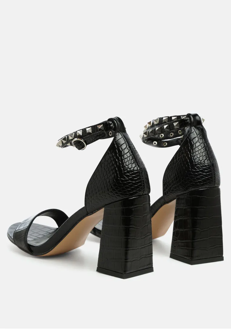 Belle Block Heeled Studded Sandals