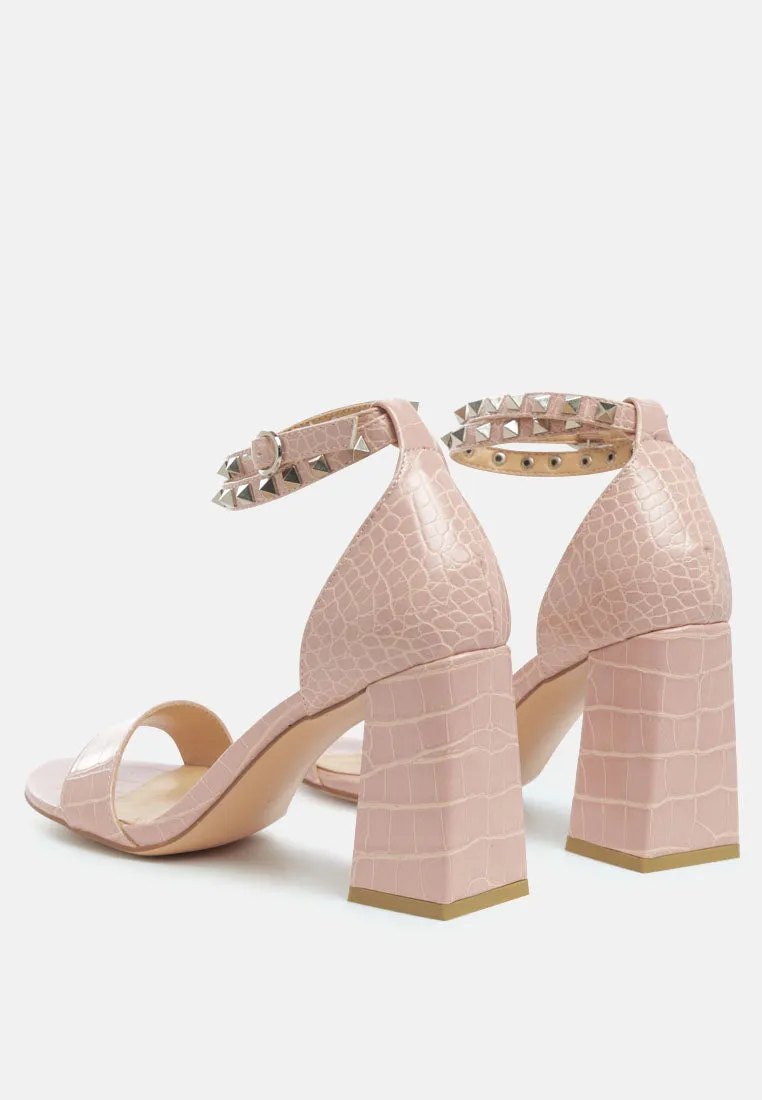 Belle Block Heeled Studded Sandals