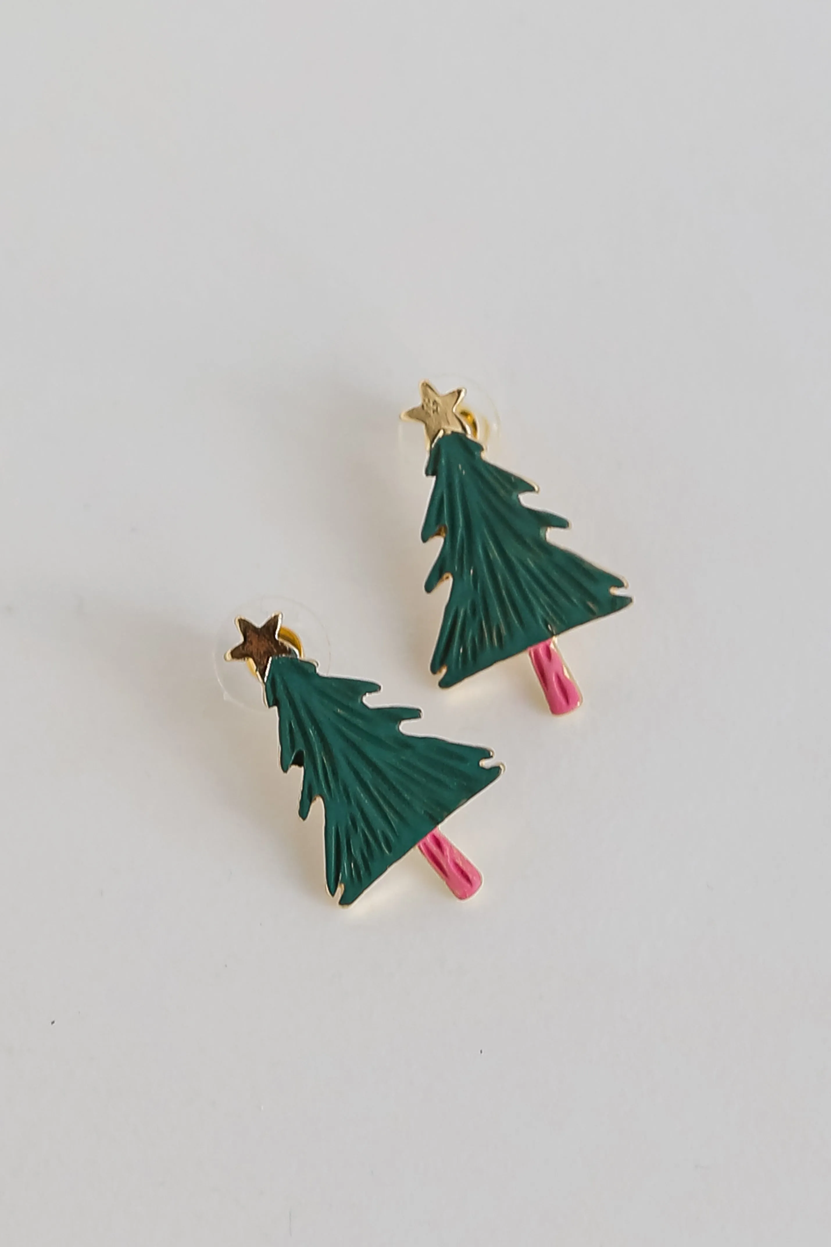 Belle Green Christmas Tree Stud Earrings