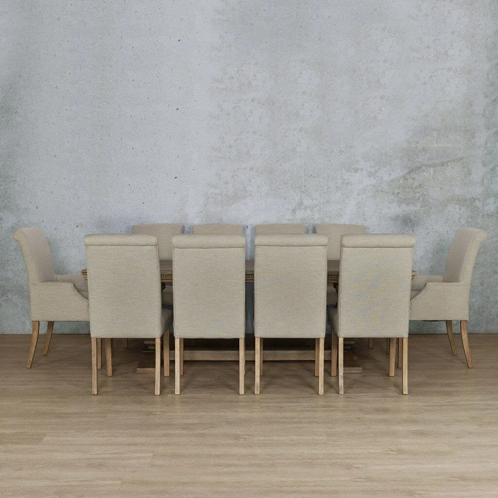 Belmont Fluted Wood Top & Baron 10 Seater Dining Set