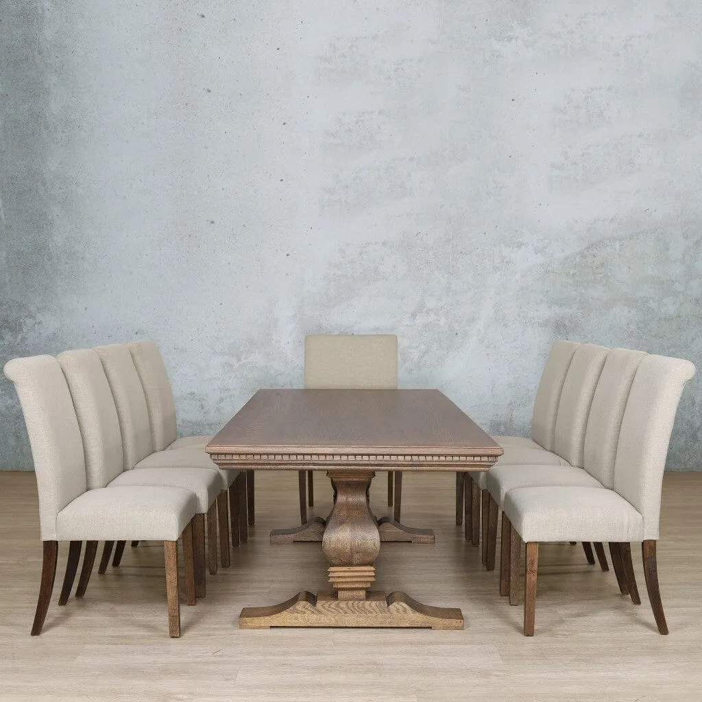 Belmont Fluted Wood Top & Baron 10 Seater Dining Set