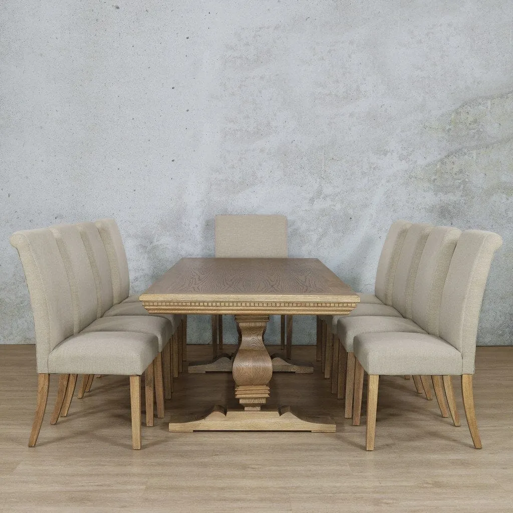 Belmont Fluted Wood Top & Baron 10 Seater Dining Set