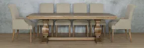 Belmont Fluted Wood Top & Baron 10 Seater Dining Set