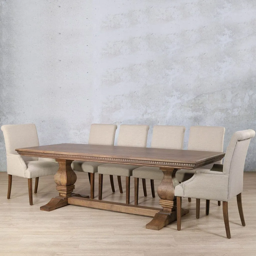 Belmont Fluted Wood Top & Baron 10 Seater Dining Set