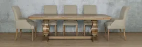 Belmont Fluted Wood Top & Baron 8 Seater Dining Set