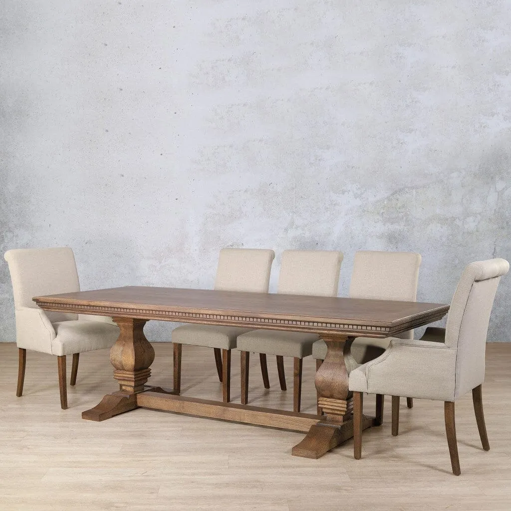 Belmont Fluted Wood Top & Baron 8 Seater Dining Set