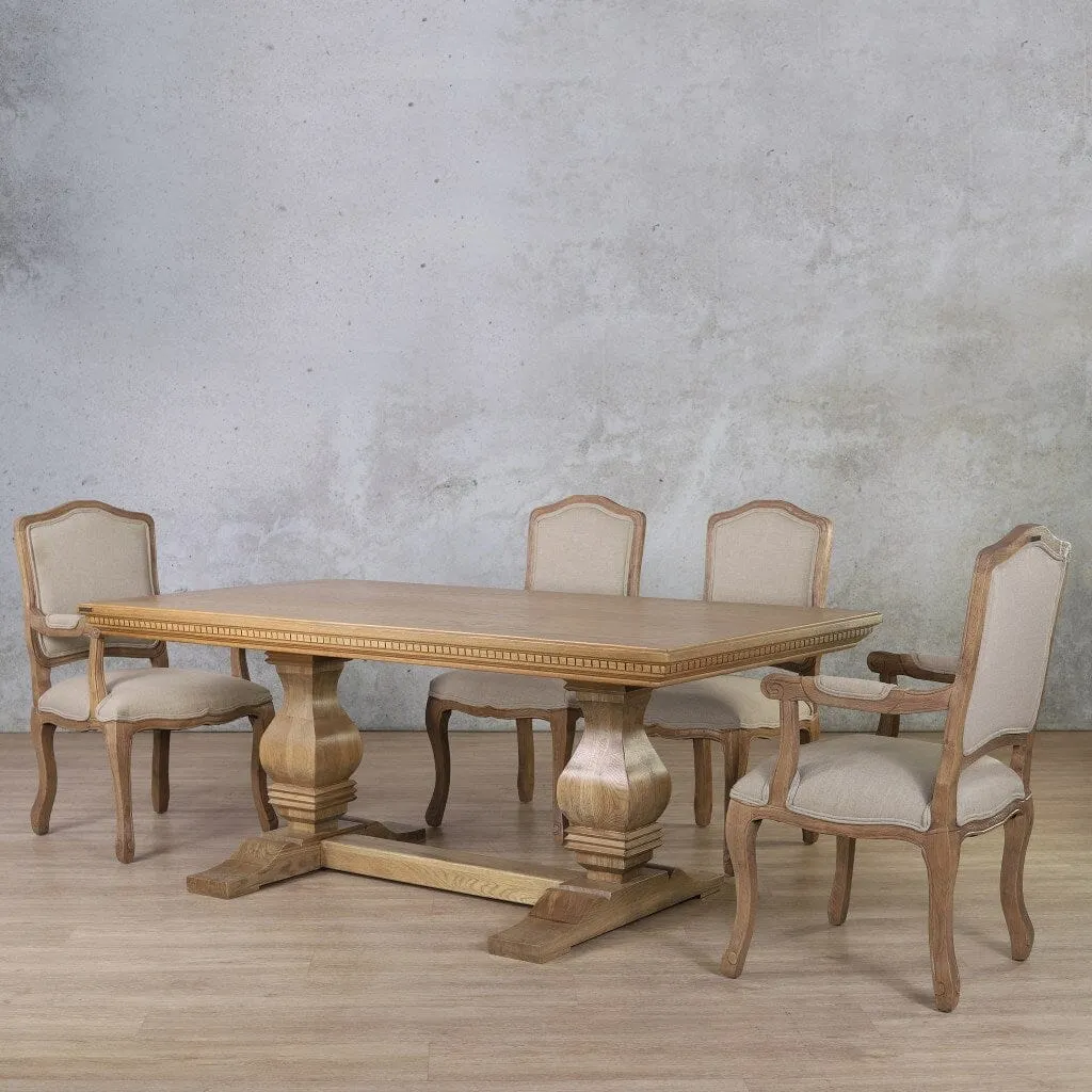 Belmont Fluted Wood Top & Duke 6 Seater Dining Set