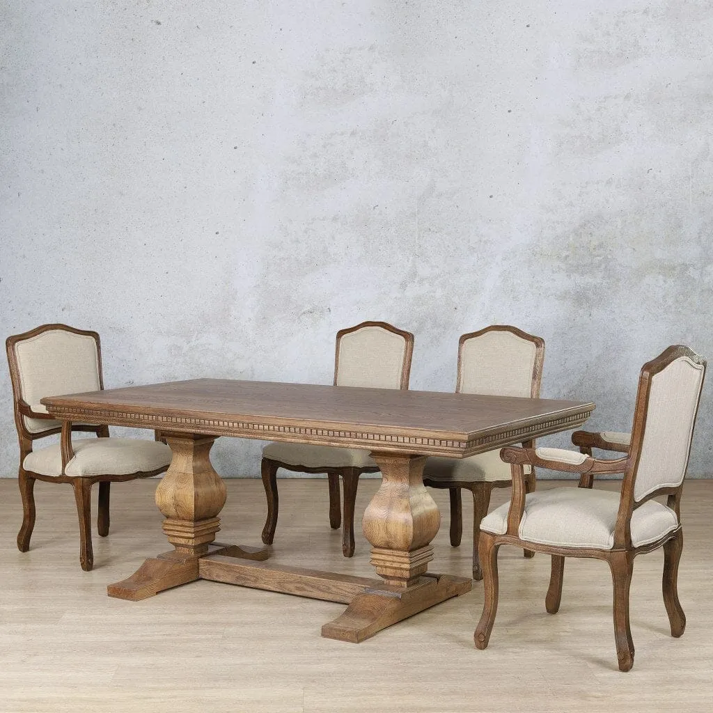 Belmont Fluted Wood Top & Duke 6 Seater Dining Set