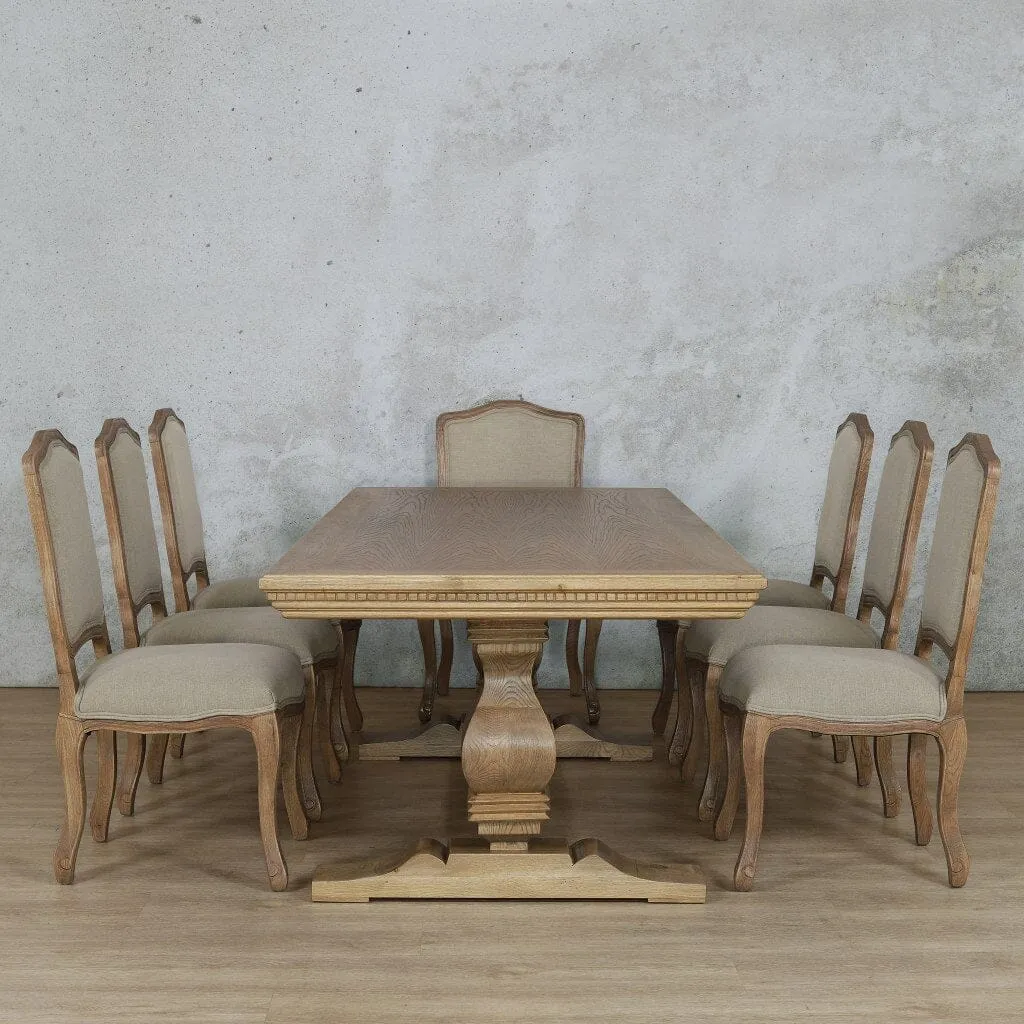 Belmont Fluted Wood Top & Duke 8 Seater Dining Set