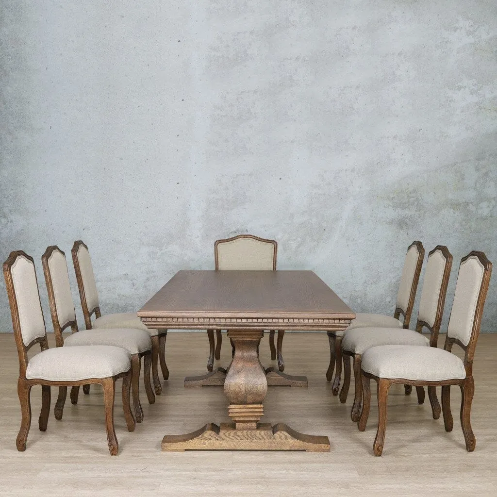 Belmont Fluted Wood Top & Duke 8 Seater Dining Set