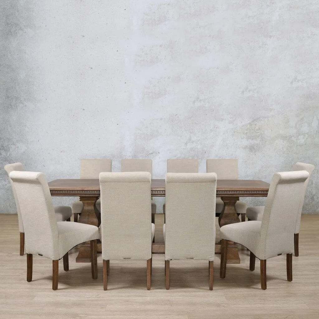 Belmont Fluted Wood Top & Windsor 10 Seater Dining Set