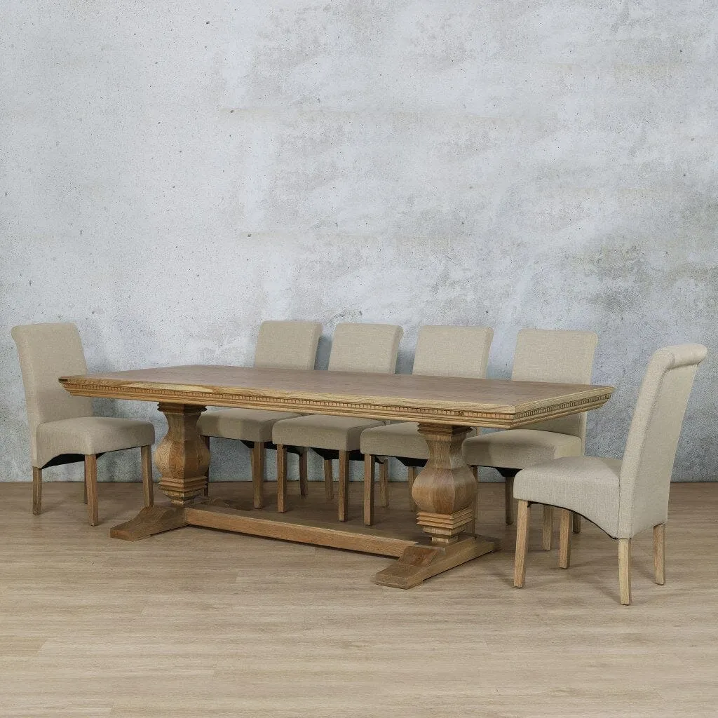 Belmont Fluted Wood Top & Windsor 10 Seater Dining Set