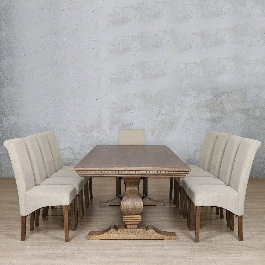 Belmont Fluted Wood Top & Windsor 10 Seater Dining Set