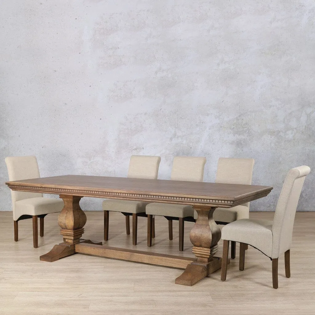 Belmont Fluted Wood Top & Windsor 8 Seater Dining Set