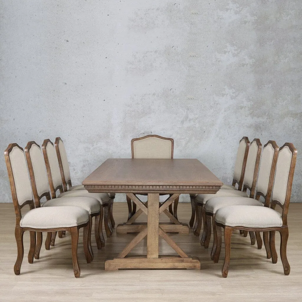 Berkeley Fluted Wood Top & Duke 10 Seater Dining Set