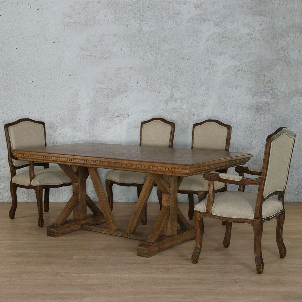 Berkeley Fluted Wood Top & Duke 6 Seater Dining Set