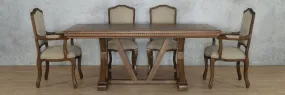 Berkeley Fluted Wood Top & Duke 6 Seater Dining Set