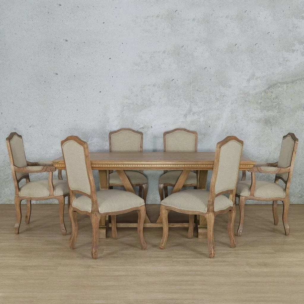 Berkeley Fluted Wood Top & Duke 6 Seater Dining Set