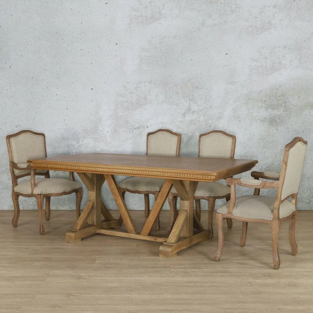 Berkeley Fluted Wood Top & Duke 6 Seater Dining Set