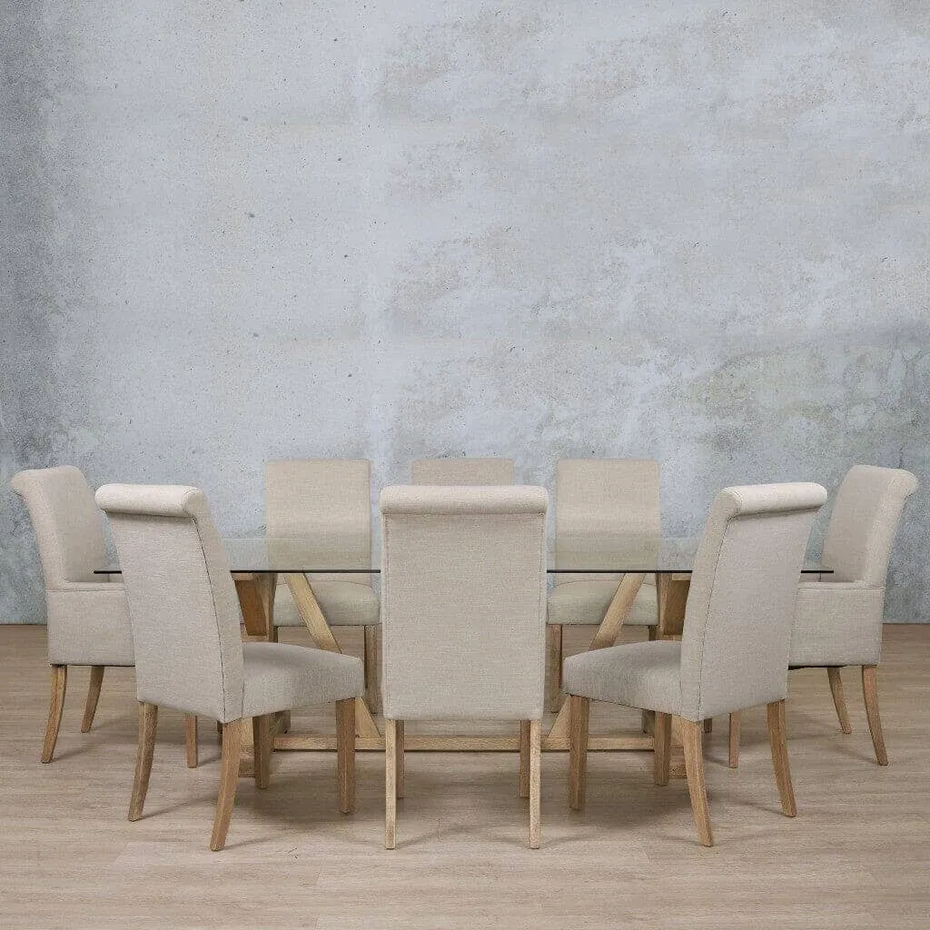 Berkeley Glass Top & Baron 8 Seater Dining Set