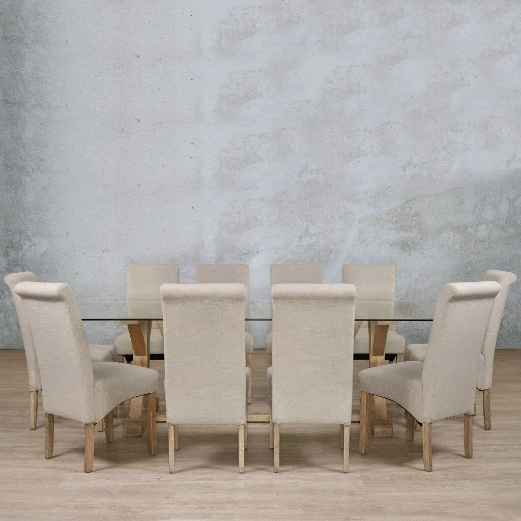 Berkeley Glass Top & Windsor 10 Seater Dining Set