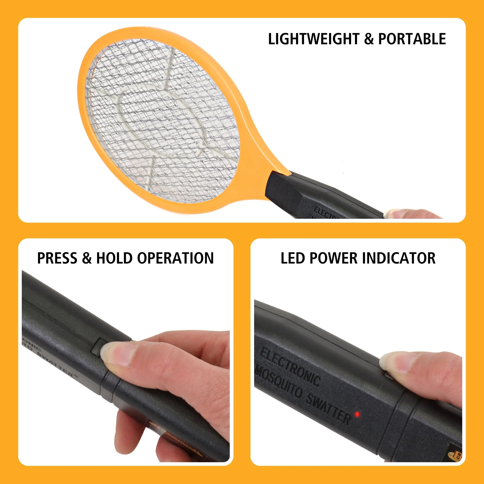 Bite Shield Racket Zapper Insect Killer | Indoor/Outdoor Electronic Fly-Swatter | Safe-To-Touch Outer Mesh | Mosquito Moth Fly Wasp Gnat | Cottage Beach Backyard Camping Fishing Boating BBQ