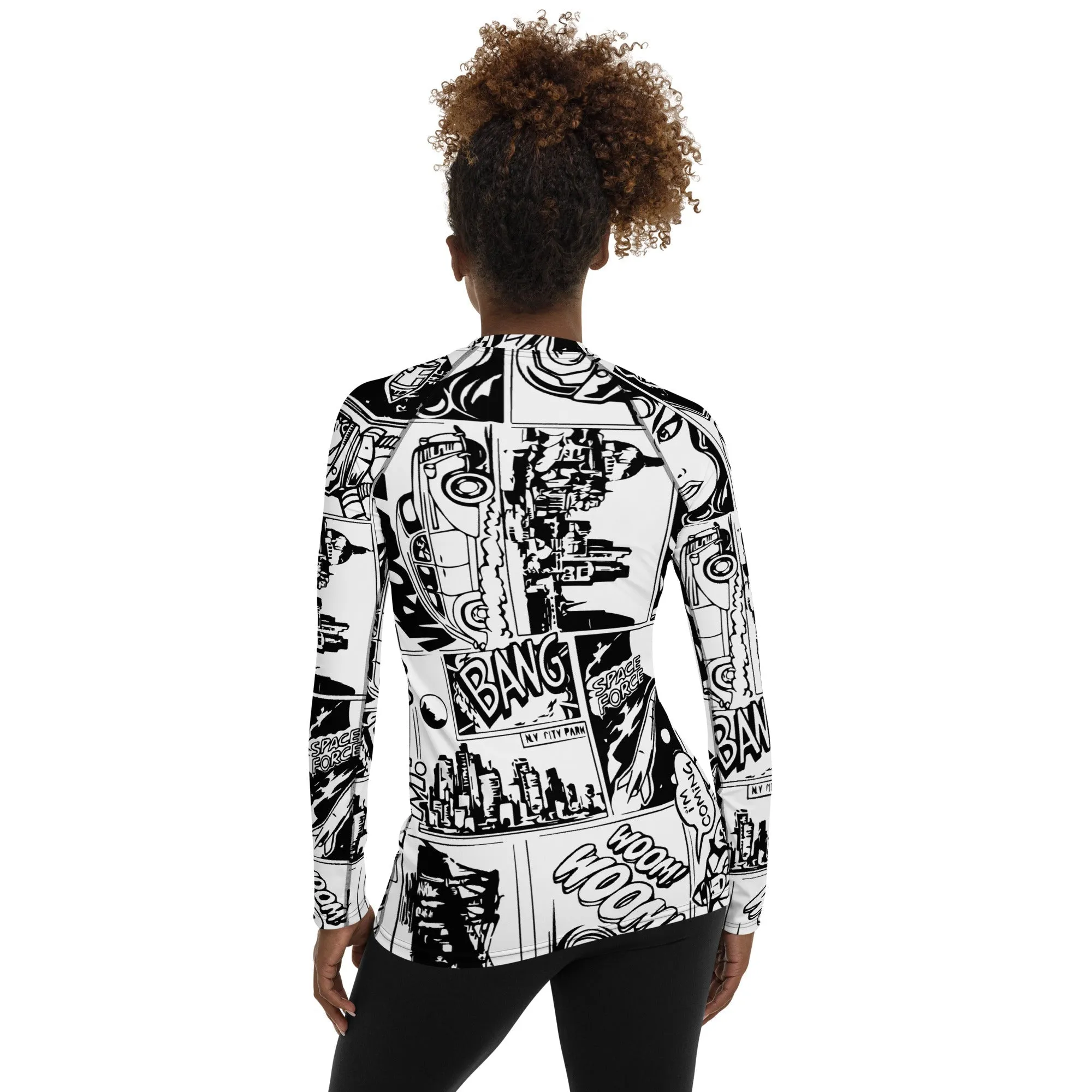 Black & White Comic Book Rash Guard