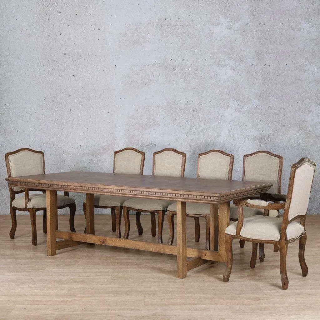 Bolton Fluted Wood Top & Duke 10 Seater Dining Set